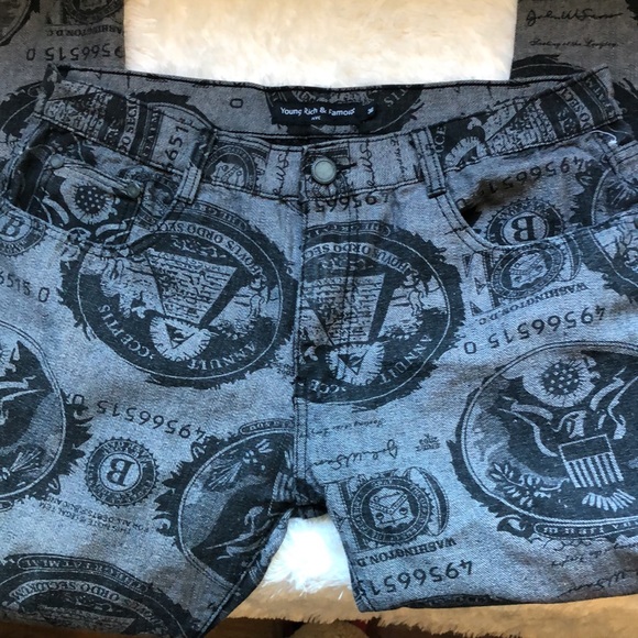 Young Rich and Famous NYC Mens Money Jeans Size 36 - Picture 3 of 6